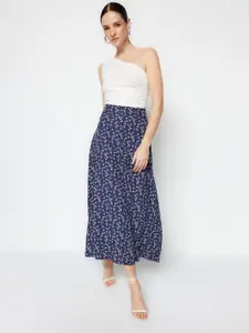 Trendyol Women Floral Printed Straight Midi Skirt