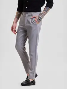 Snitch Men Smart Slim Fit Pleated Formal Trouser