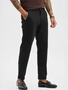 Snitch Men Smart Slim Fit Mid-Rise Trousers