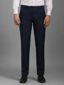 Louis Philippe Men Checked Regular Fit Formal Trousers