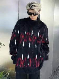 StyleCast Men Printed Mock Collar Pullover