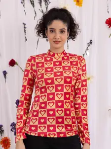 BAESD Women Printed Mock Collar Pullover