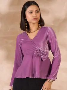 all about you Velvet Peplum Top