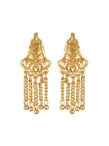 DIVASTRI Gold-Plated Contemporary Tasselled Drop Earrings