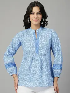 Style Quotient Print Bishop Sleeves Top
