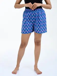 30 Looks Women Cotton Floral Printed Lounge Shorts