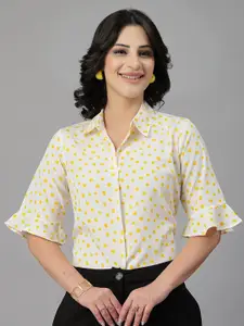 Style Quotient Print Bell Sleeve Shirt Style Top