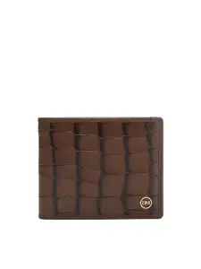 Da Milano Men Checked Leather Two Fold Wallet