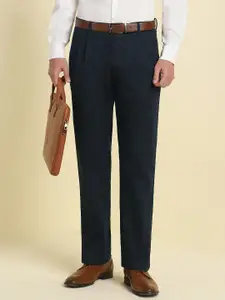 Allen Solly Men Regular Fit Mid-Rise Pleated Formal Trousers