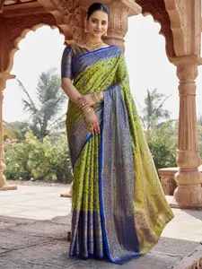 Satrani Ethnic Motifs Printed Pure Silk Kanjeevaram Saree