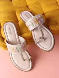 Anouk Women Embellished T-Strap Flats