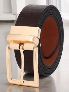 LOOPA Men Textured Leather Reversible Formal Belt