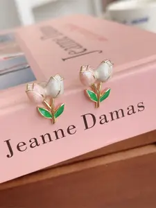 KRENOZ Gold-Plated Floral Shaped Studs