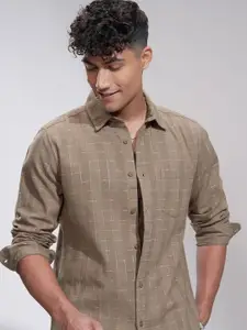 HIGHLANDER Men Comfort Slim Fit Opaque Casual Shirt