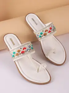 Anouk Women Embellished T-Strap Flats
