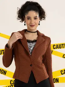 BAESD Self Design Quilted Notched Lapel Single Breasted Blazer