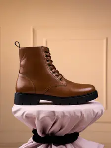 ID Women Block-Heeled Lace Up Casual Boots