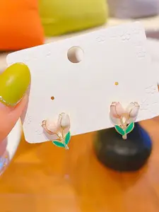 KRENOZ Gold-Plated Floral Shaped Studs