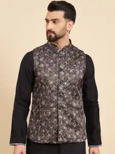 House of Pataudi Printed Woven Nehru Jacket