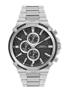 French Connection Men Patterned Dial & Stainless Steel Bracelet Style Straps Analogue Multi Function Watch
