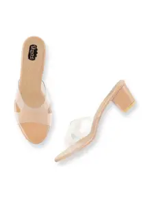 TAYDOL Solid Open Toe Block-Heeled Heels