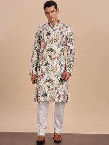 Anouk Floral Printed Cotton Straight Kurta