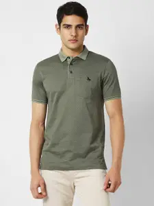 Van Heusen Sport Men Printed Polo Collar Pockets T-shirt