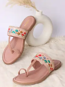 Anouk Women Embellished T-Strap Flats