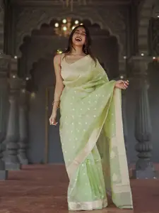 KALINI Woven Design Zari Silk Blend Banarasi Saree