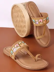 Anouk Women Embellished T-Strap Flats