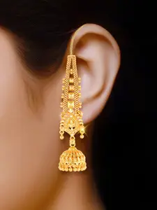 DIVASTRI Gold-Plated Dome Shaped Elite Chic Push Back Jhumkas