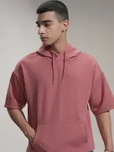 HIGHLANDER Men Hooded Drop-Shoulder Sleeves Pockets T-shirt