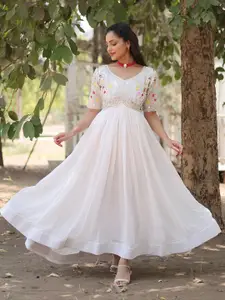 Fashion Basket Sequin Embroidered Georgette Gown