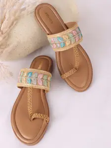 Anouk Women Woven Design One Toe Flats