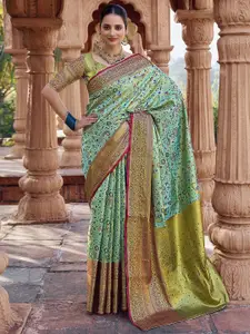Satrani  Pure Silk Woven Design Zari Kanjeevaram Saree With Unstiched Blouse Piece