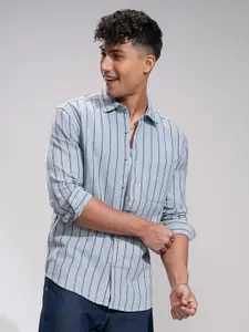 HIGHLANDER Men Comfort Slim Fit Opaque Striped Casual Shirt