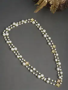 Designbox Pearls Studded Two Layered Necklace