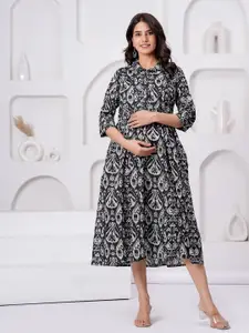 Nayo Floral Print Maternity Maxi Dress