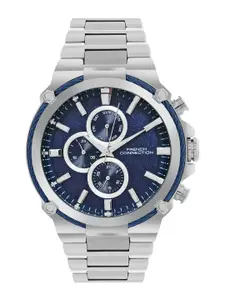 French Connection Men Patterned Dial & Stainless Steel Bracelet Style Straps Analogue Multi Function Watch