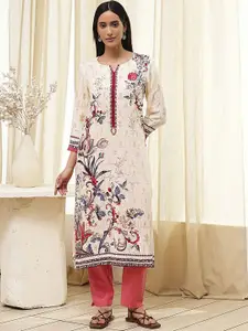 Biba Floral Printed Straight Kurta