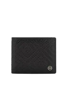 Da Milano Men Textured Leather Two Fold Wallet