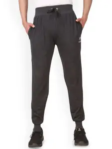 FABSTIEVE Men Brand Logo Printed Cotton Mid Rise Joggers