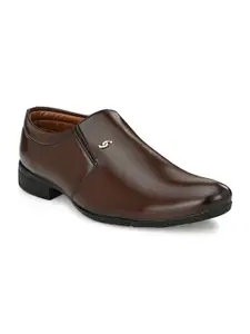 LEEPEETER Men Round Toe Formal Slip-Ons