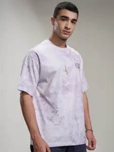 HIGHLANDER Men Printed Drop-Shoulder Sleeves T-shirt