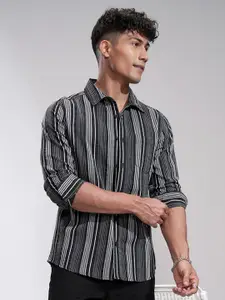 HIGHLANDER Men Comfort Slim Fit Opaque Striped Casual Shirt
