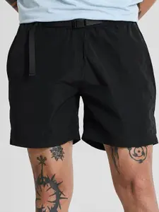 Snitch Men Black Regular Fit Shorts