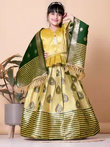 BAESD Girls Zari Ready to Wear Lehenga & Blouse With Dupatta