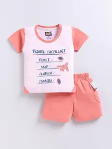 Nottie Planet Boys Printed Round Neck Pure Cotton T-Shirt With Shorts