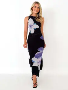 DressBerry Women Floral Printed Bodycon Midi Dress