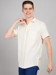 LOUIS MONARCH Men Regular Fit Spread Collar Solid Cotton Casual Shirt